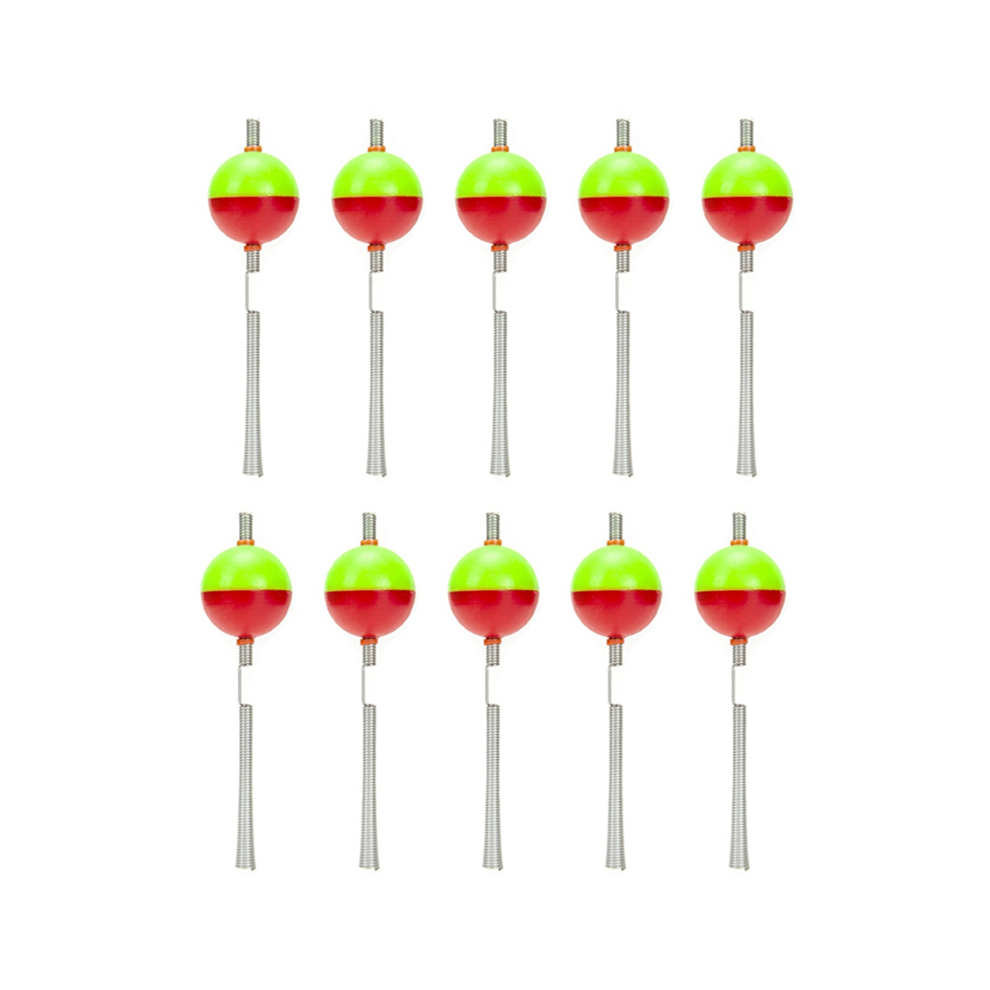 10 Pezzi Di Canna Da Pesca Invernale Con Sonaglio E Palla Da Pesca Sul Ghiaccio, Attrezzatura Da Pesca Invernale Leggera, Verde + Rosso