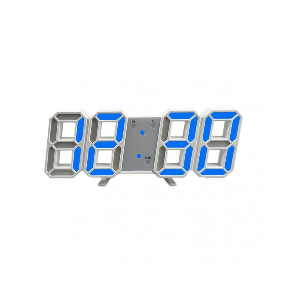 3d Digital Clock Usb Hanging Wall Clock 12/24 Hour Time Display Led Night LightBlue Light