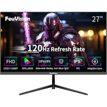 FeuVision 27inch Computer Monitor, FHD 1080p, 120Hz Office and Gaming Monitor