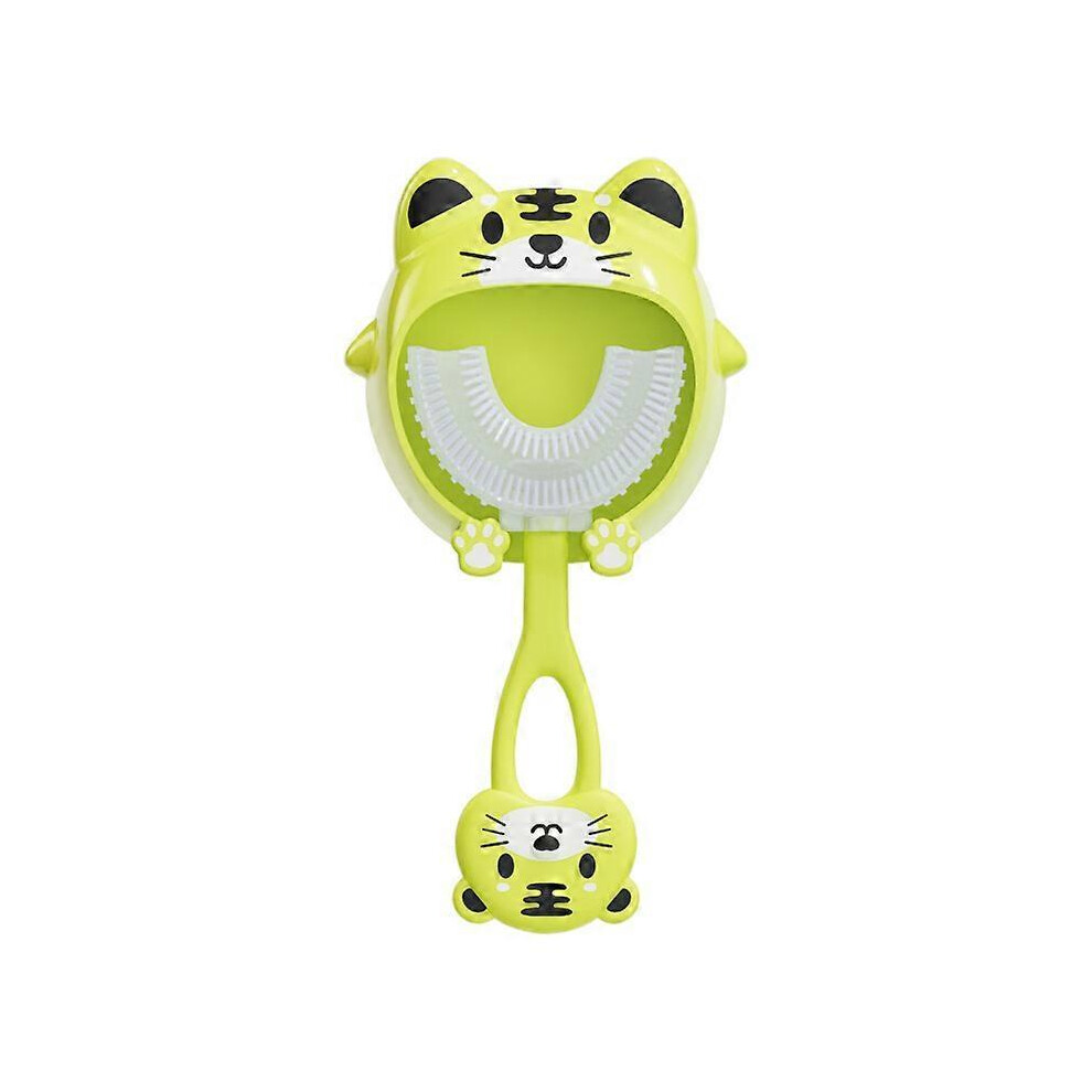 Children U-shaped Toothbrush Kids Silicone Teeth Brush 360 Degree Thorough Cleansing Baby Oral Care green