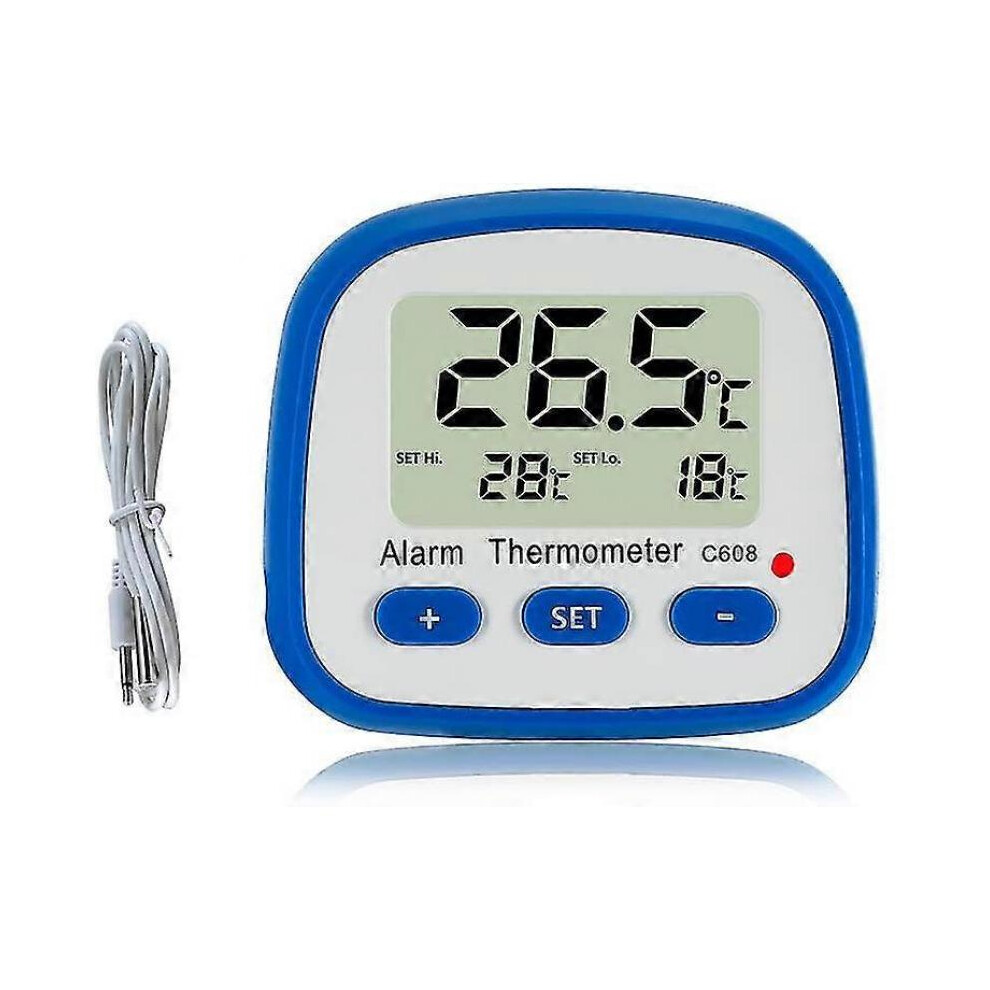 Digital Refrigerator Freezer Thermometer with Magnet and Stand Easy Read Refrigerator Thermometer with LED Indicator Hi Lo Temperature Alarm Freezer