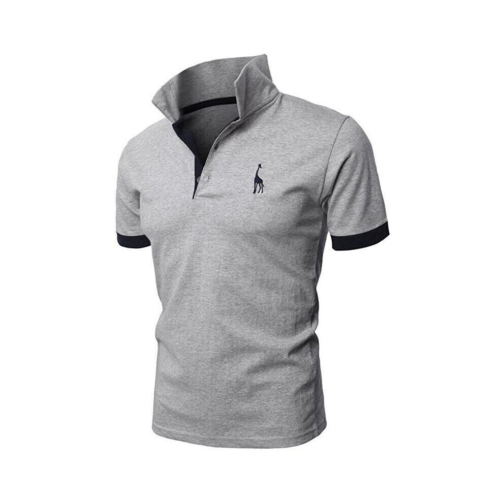 (Light gray,4XL)Pull homme ample haut chemisier manches courtes tshirt été décontracté hauts col