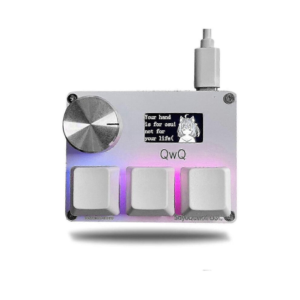 (3 key black) Sayodevice Osu O3c Rapid Trigger Hall Switches Magnetic Linear Switches Keyboard With Knob And Screen,copy Paste,shotcut,macro Hotswap M