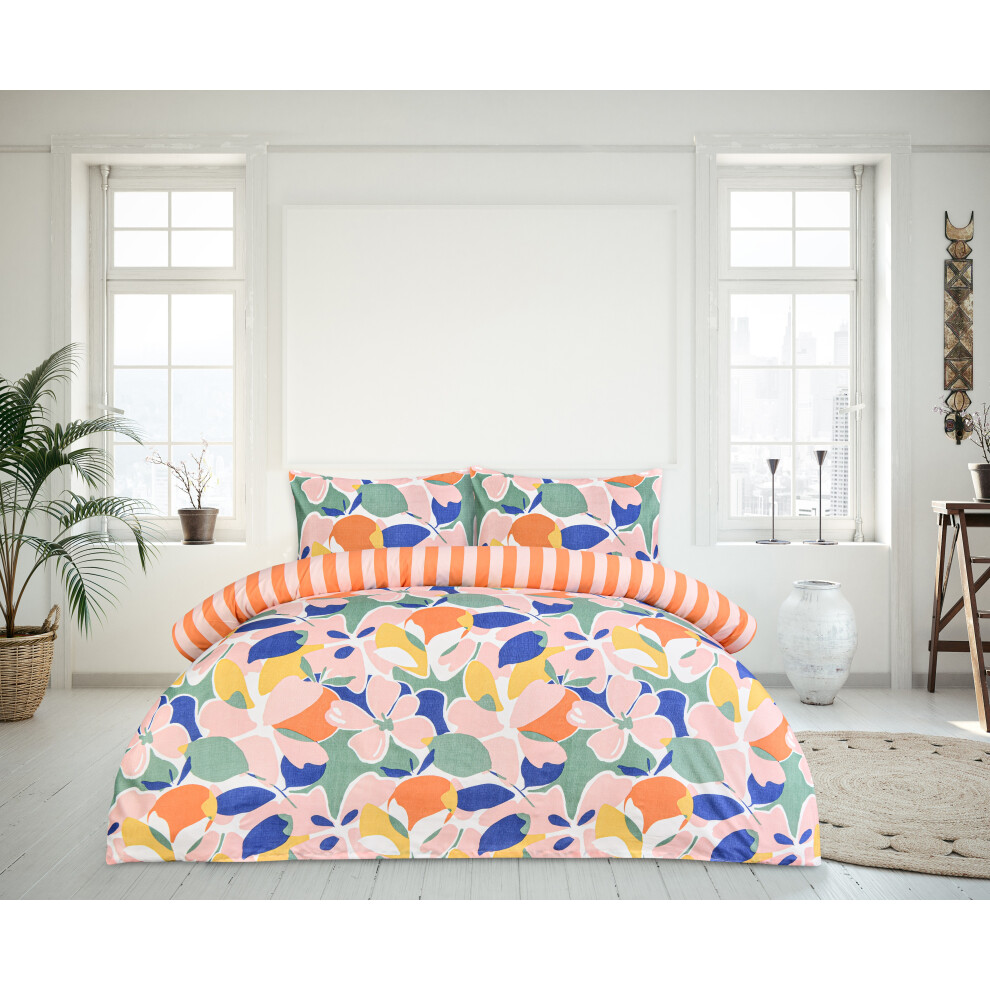 Smart Living Single Abstract Floral Duvet Set - Microfibre - Multi - Image 6