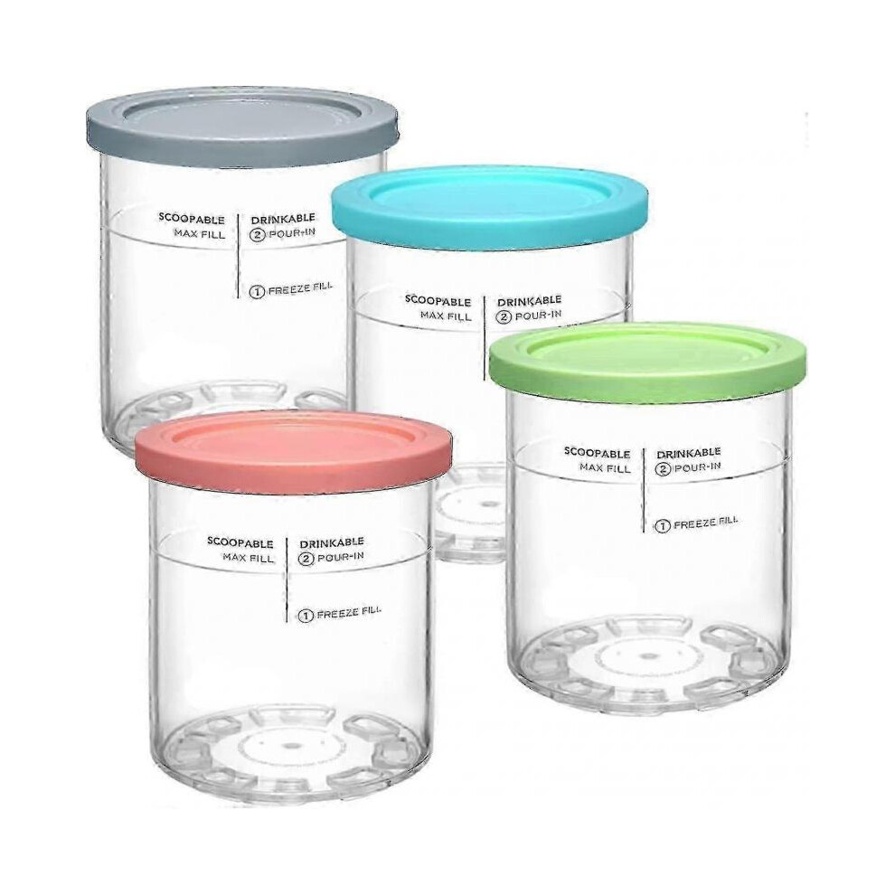 For Ninja Creami Deluxe Pints And Lids, 4pcs Replacement Pints And Lids Compatible with Ninja Nc501 Nc500 Series Ice Cream Maker