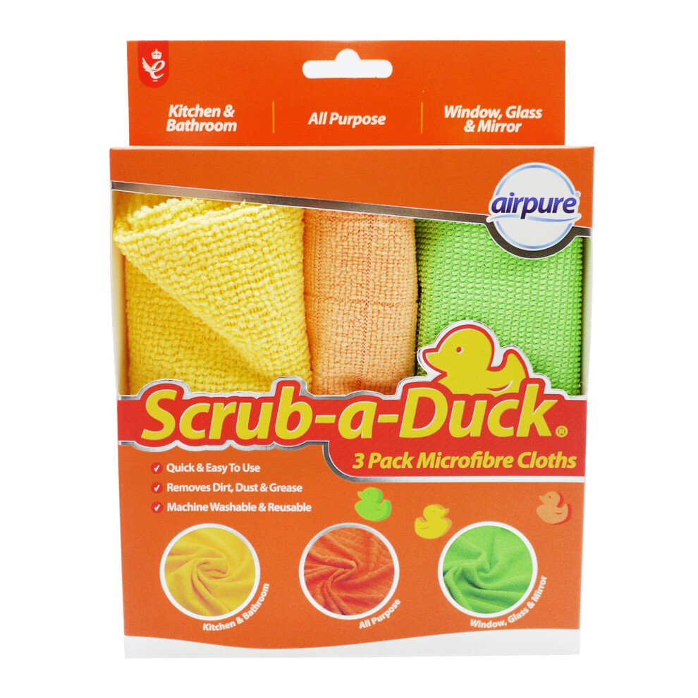 Airpure Scrub-A-Duck Microfibre Cloths 3 Pack-image-OPC-PGZVBRG-NEW