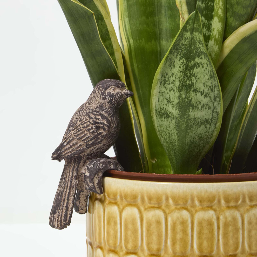 Homescapes Bird Pot Hanger Decoration Grey