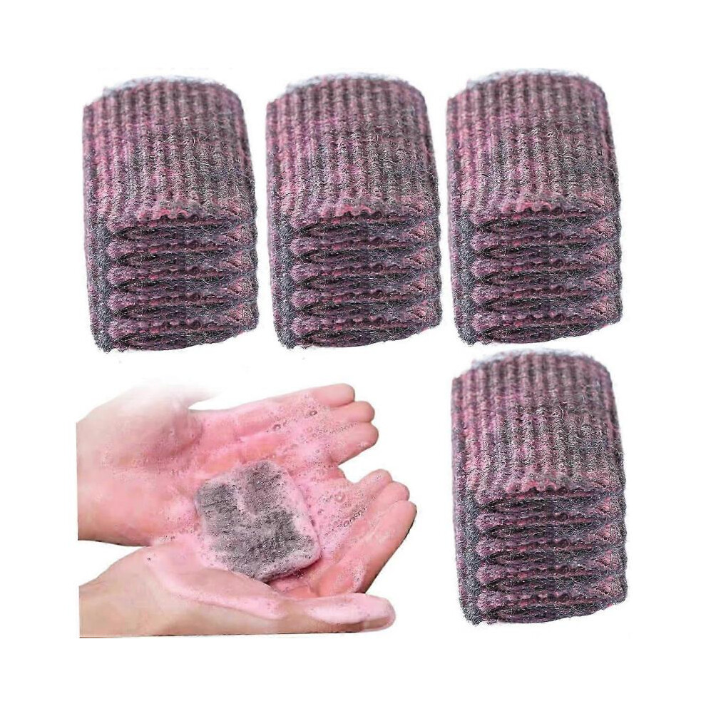 Steel Wool Soap Scrubber Pads, 20Pcs Pre-Soaped Scouring Pads, Effective and Cleansing Scouring Pads for Cleaning Pots Pans