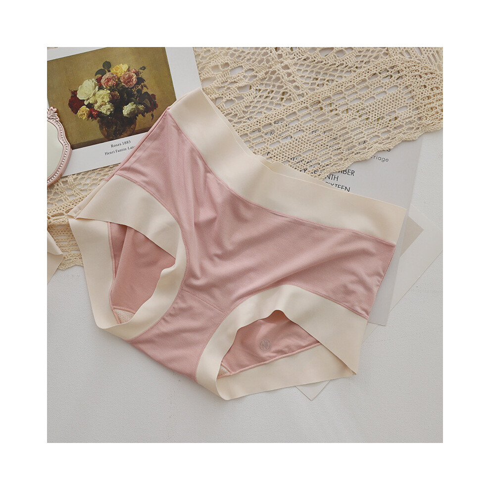 (Bean Paste,Preorder)N830 Slip femme grande taille confortable et élégant taille haute avec motif bloc de couleur pour saisons toutes