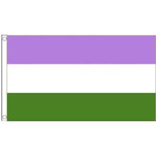 (5' x 3' - 150cm x 90cm) Genderqueer LGBTQ+ Pride Polyester Flag