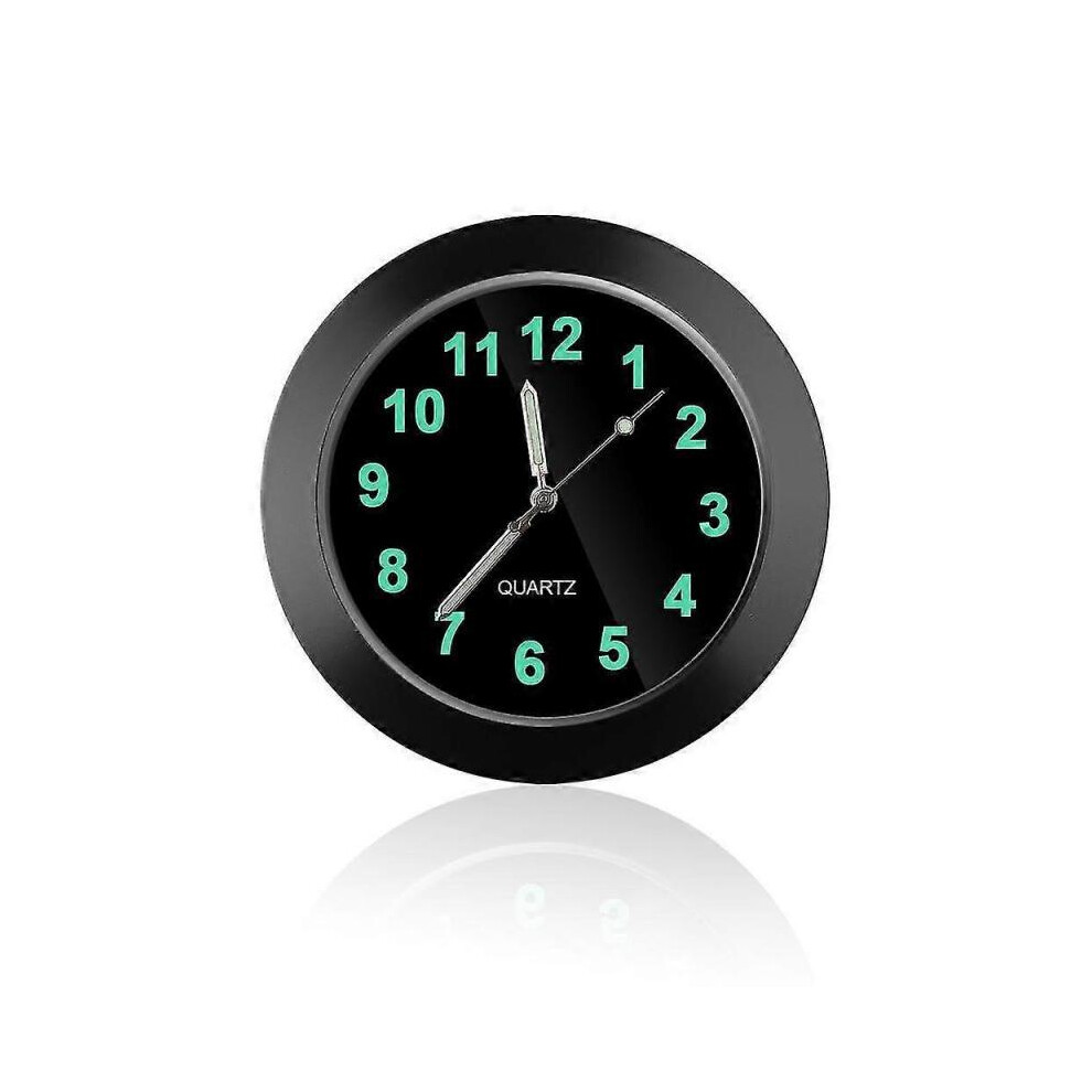 (black) Luminous Auto Gauge Clock Mini Car Air Vent Quartz Clock with Clip Auto Air Outlet Watch for Car Motorcycle