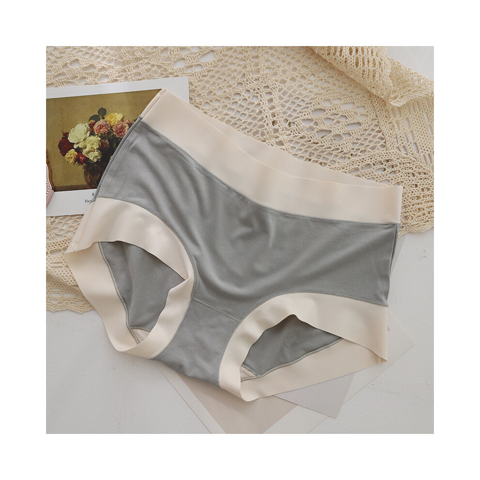 (Elegant Gray,Preorder)N830 Slip femme grande taille confortable et élégant taille haute avec motif bloc de couleur pour saisons toutes