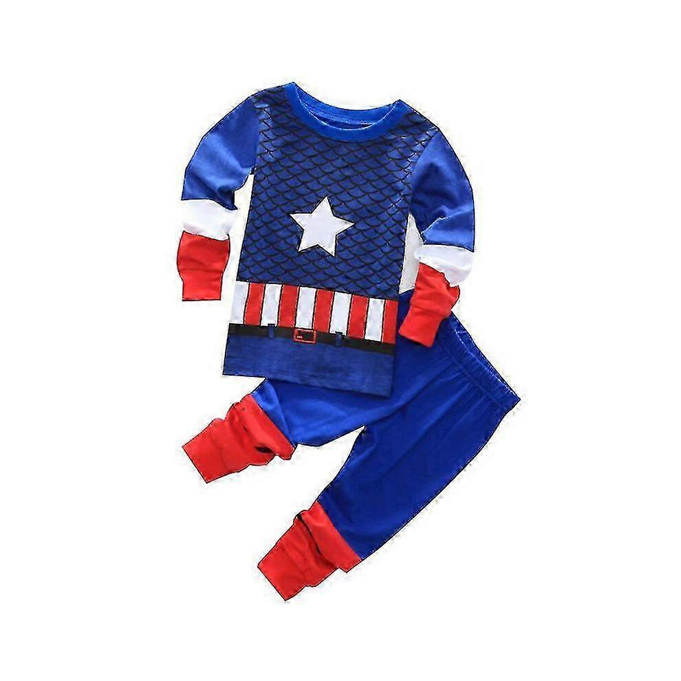 (2-3 Years, Captain America C) Pyjamas Kids Boys Sleepwear Wear Pajamas Pjs Set Outfit