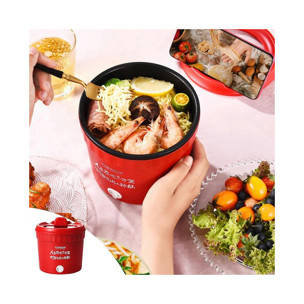 Mini Rice Cooker, Electric Hot Pot, Portable Mini Ramen Pot for Steaming, Stir-frying, Porridge And Noodle Soup