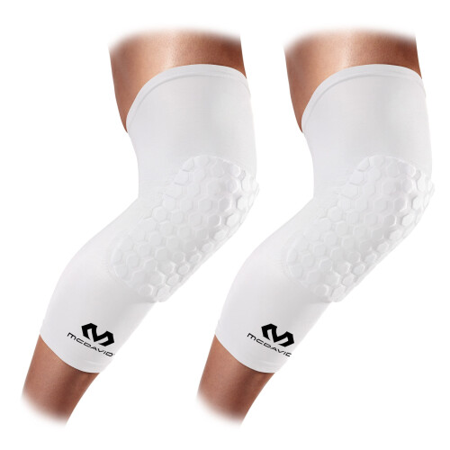McDavid Hex Knee Compression Sleeves  Pull-On Padded Protection  Moisture Wicking (1 Pair)