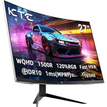 KTC 27 inch WQHD 180Hz 1ms Curved Gaming Monitor 1440P 144Hz 132% sRGB HVA FreeSync