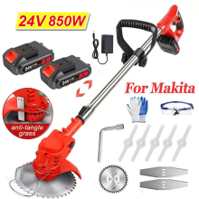 21V Cordless Strimmer Grass Trimmer Electric Tree Garden Weed Cutter 2 Battery
