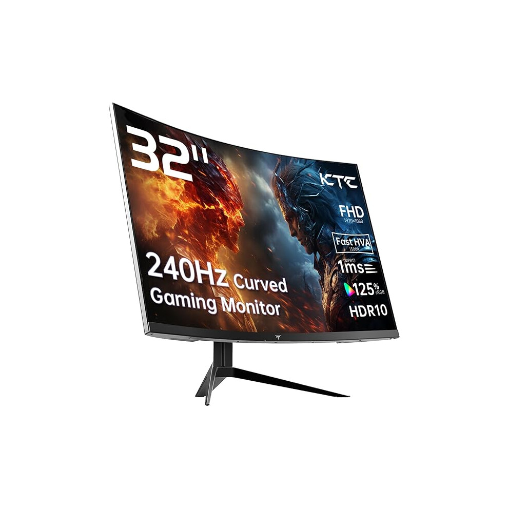 Ktc 32 Inch 240Hz Curved Gaming Monitor 1500R 1080P 125% Srgb 1Ms, Freesync/G-Sync Hdr10 009765432224