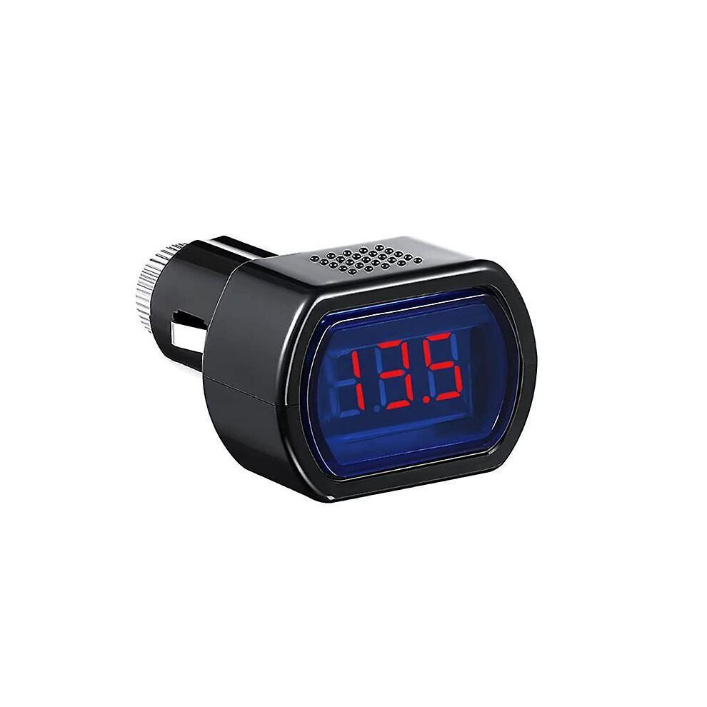 Cigarette Lighter Voltmeter Portable LED Digital Display Volt Tester Electric Voltage Meter for Auto Car Vehicle Battery Monitor 8-30V Black