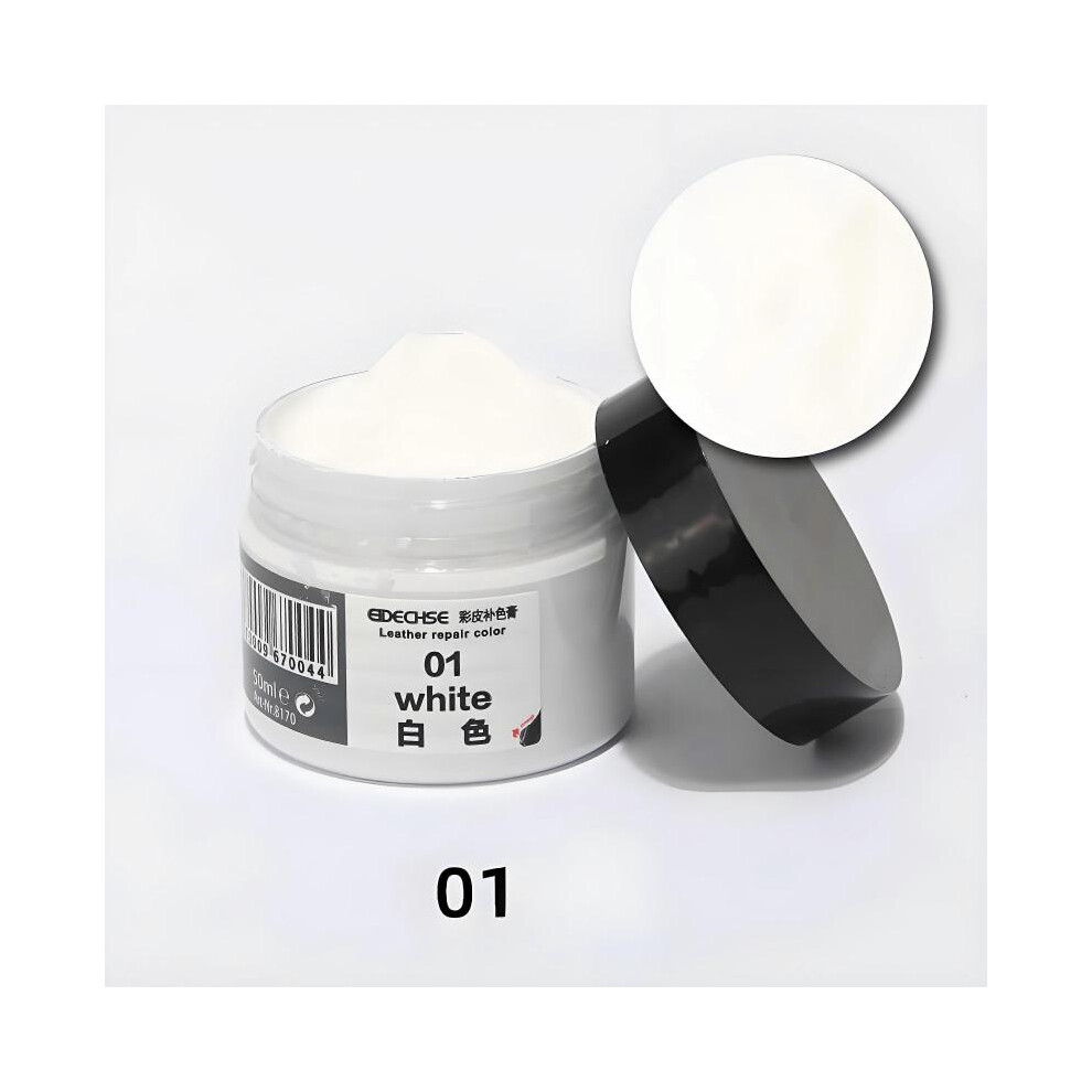 (white) 50ml Leather Repair Cream Filler Compound Leather Restoration For Shoe CarSeat Sofa Coats Holes Scratch Crack Restore Repair Color