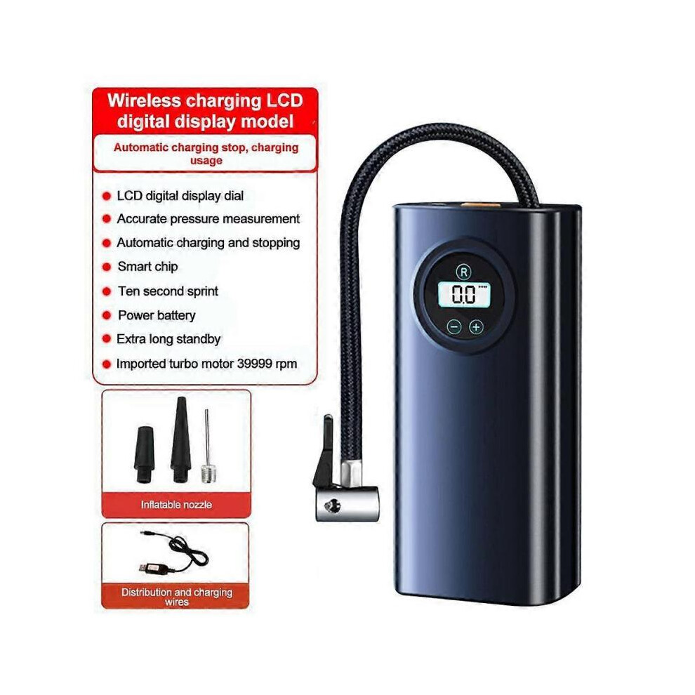 Car Air Pump with Tire Pressure Digital Display Portable Automatic Tyre Inflator Wireless Electric Air Compressor for Car Motorcycles Bicycle
