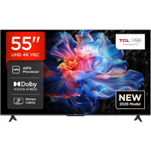 TCL 55V6C-UK 55" 4K Ultra HD, HDR TV, Smart TV Powered by Google TV (Dolby Audio, Voice Control, 2025 New Model