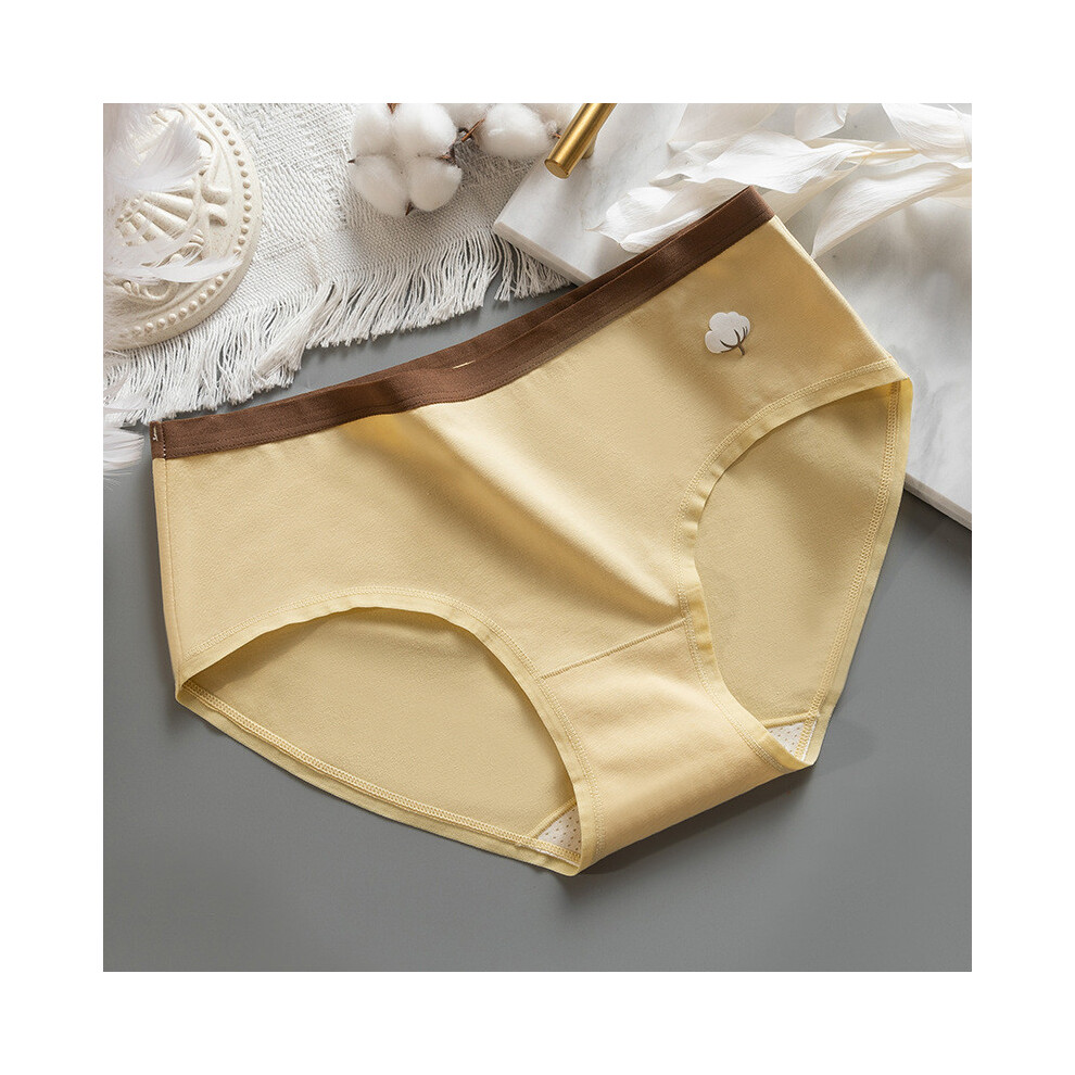 (Lemon Yellow,XXL)Culotte triangle respirante confortable sous vêtement femme coton élégant disponible en plusieurs tailles