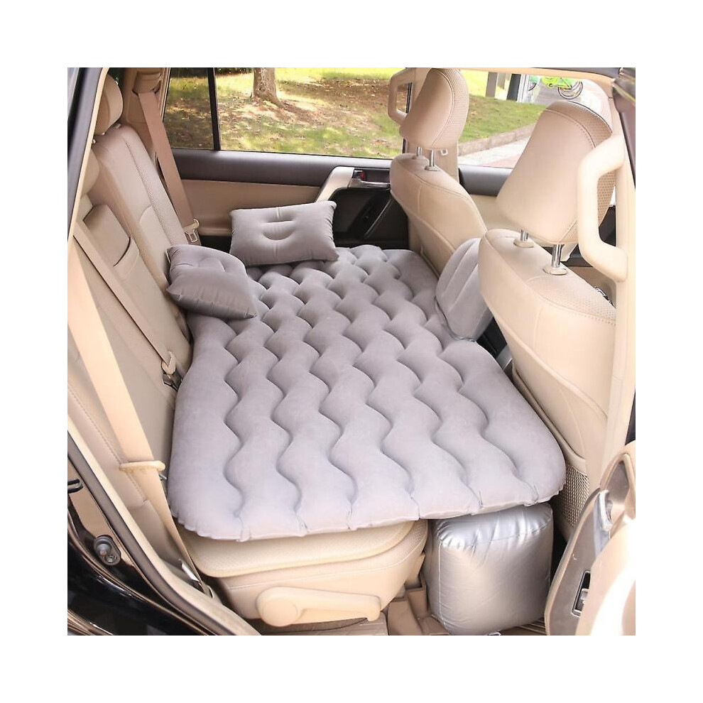 (grey) Airbed Car Seat Mattress Air Inflation Sofa Multifunction with Bag Repair Outfit 2 Pillows for Sleep Rest