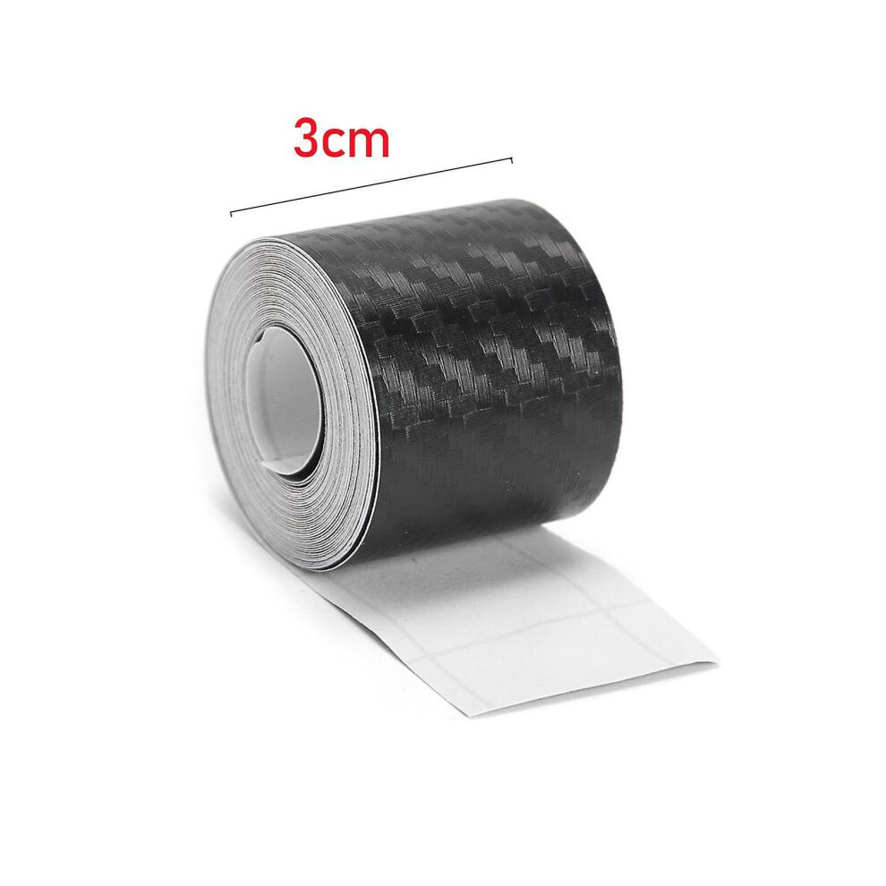 (Length 5m) 1m/3m/5m 3D Carbon Fiber Car Sticker DIY Paste Protector Strip Auto Door Sill Side Mirror Anti Scratch Tape Waterproof Protect Film Carbon Fiber Tape