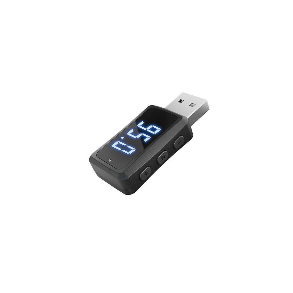 FM02 Mini USB Bluetooth 5.3 FM Transmitter Adapter Audio Receiver with LED Display 87.5-95MHZ Adjustable Handsfree Call Car Kit Audio for Auto Radio