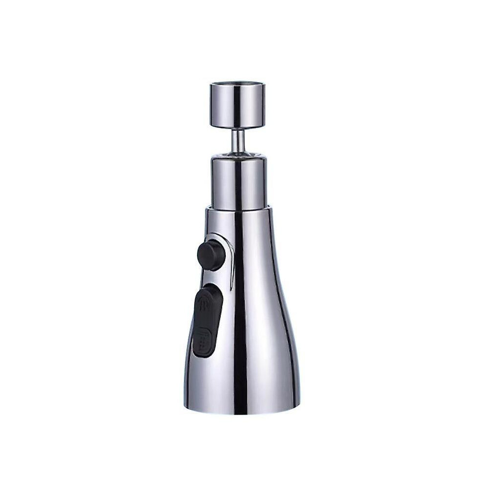 (silver) 360 Rotate Faucet Extender Aerator 3 Gear ABS Water Saving Nozzle Sprayer Anti-Splash Filter Bathroom Kitchen Sink Faucet Bubbler
