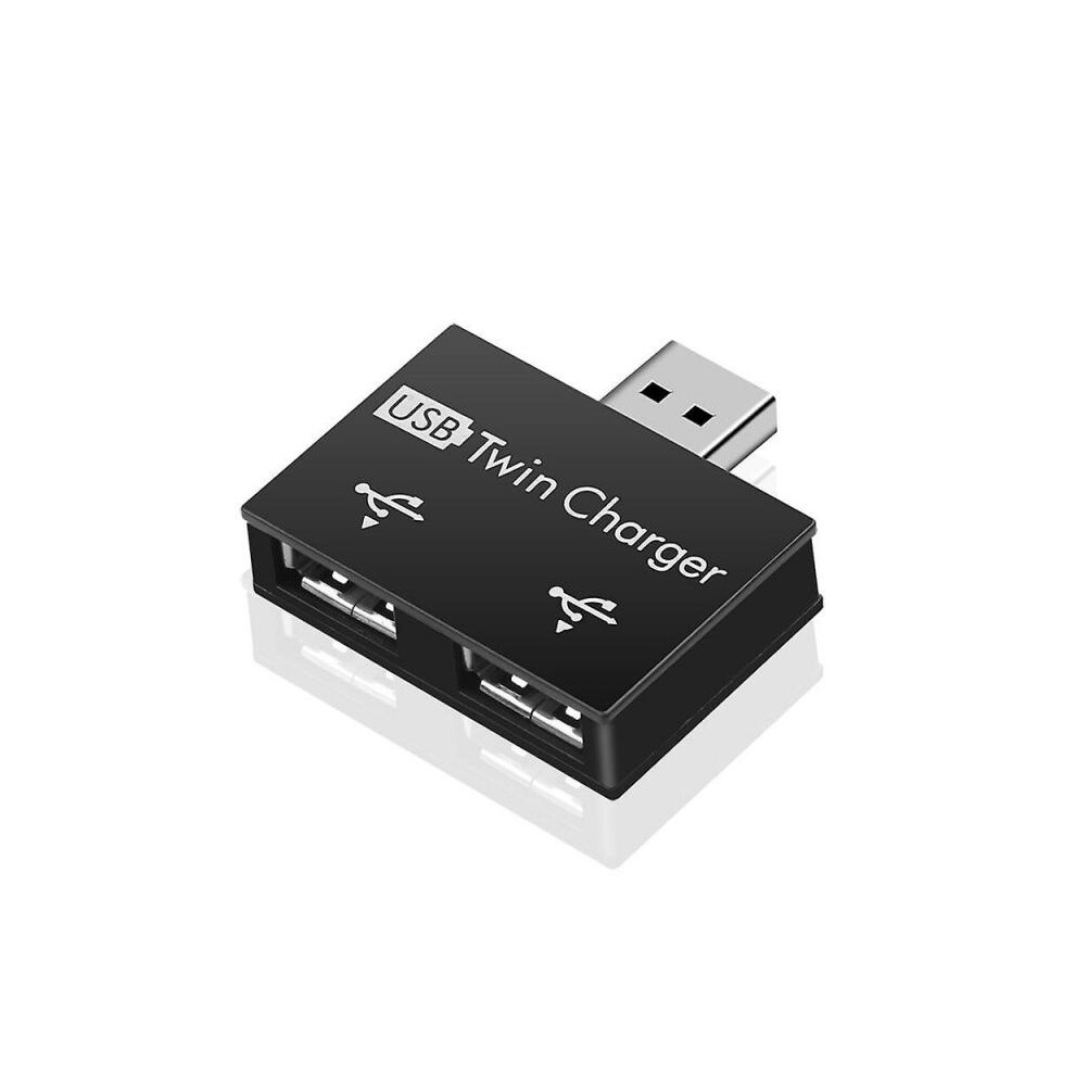 (black) USB 2.0 Splitter 1 Male to 2 Female USB Hub Adapter Converter for Phone Laptop PC Peripherals Computer Charging Accessories