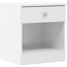 Modern Bedside Table Denver 1 Drawer With 1 Shelf White Gloss