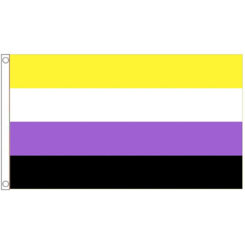 (5' x 3' - 150cm x 90cm) Non-Binary LGBTQ+ Pride Polyester Flag
