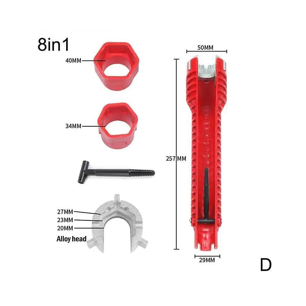 (8 IN 1) 14 In 1 Sink Faucet Wrench Anti-Slip Handle Double Head Wrench Plumbing Repair Tool Bathroom Plumbing Water Heater Spanner Tool Sets