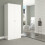 Seconique 2 Door Double Wardrobe White Gloss - Denver Closet with Hanging Rail 4