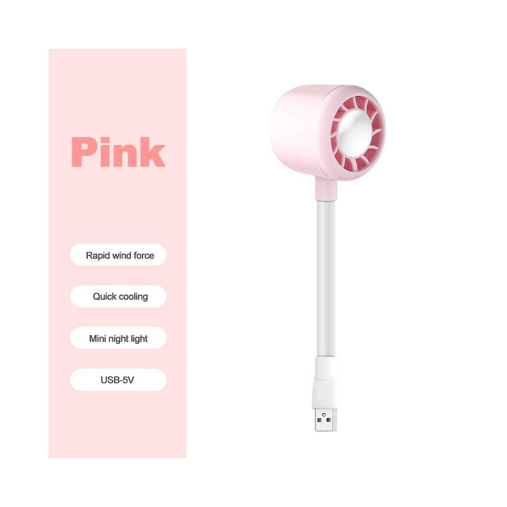 (pink) Small USB Fan Creative Silent Office Summer Cooling Fan Portable Hand Fan Adjustable Mini Fan Brushless Mute Fan Laptop for Home Dorm Outdoor