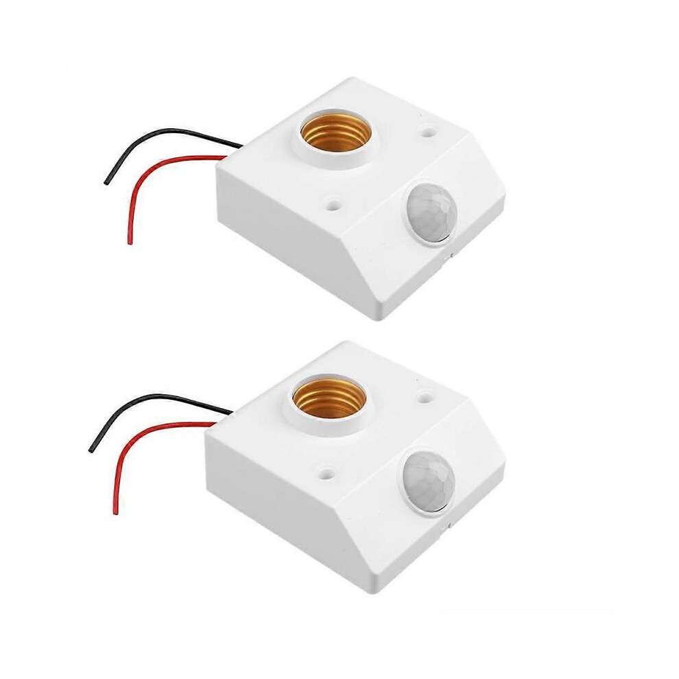 (2PCS) Lamp Base E27 AC LED Bulb Base Infrared IR Sensor Automatic Wall Light Holder Socket Motion Detector