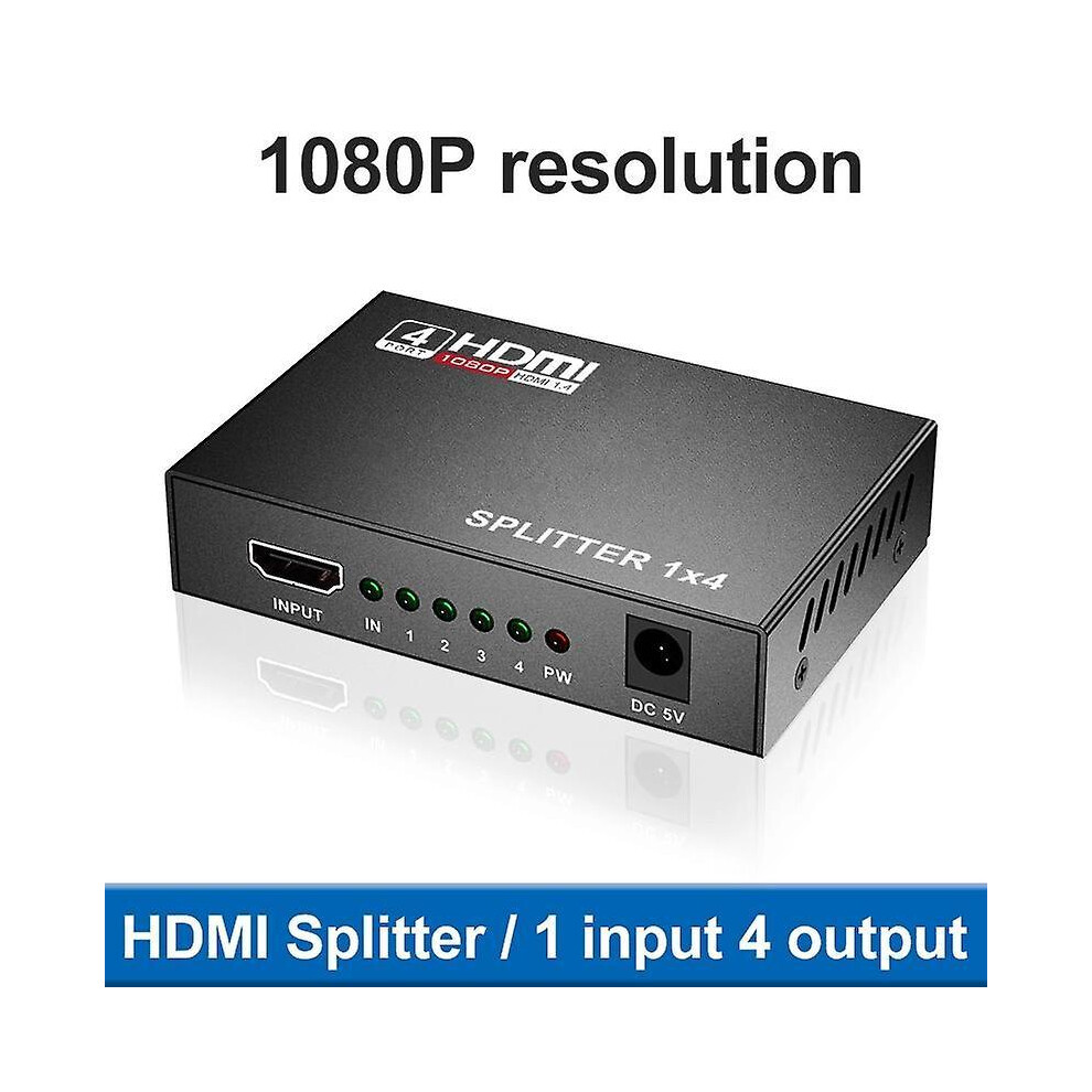 (1 in 4 out 1080P) 1 in 4 out 4K 1080P HDMI Splitter 1x4 Video HDMI Distributor  HDMI Switcher Duplicate Screen Amplifier for HD TV DVD PS3 Xbox