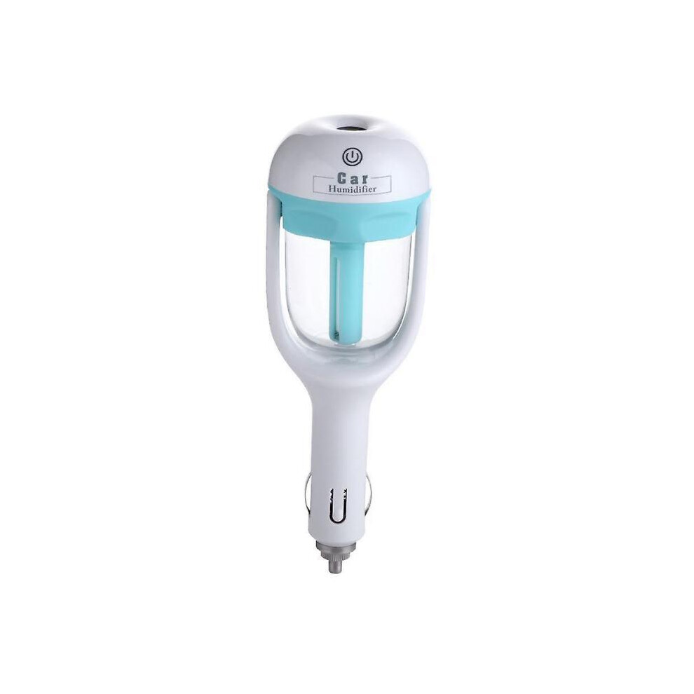 (blue) Car Air Humidifier Air-Freshener Ultrasonic Aroma Diffuser Vehicular Purifier Car Plug Mini Essential Oil Diffuser Mist