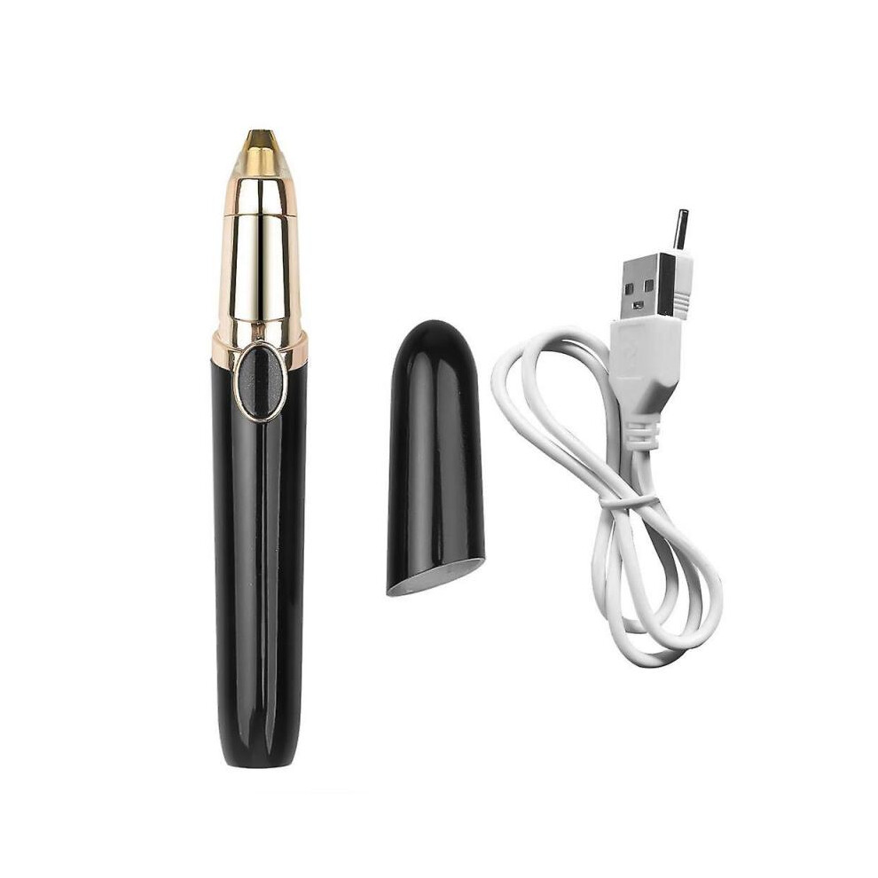 (USB charger, black) Electric Eyebrow Trimmer Pen Men&Women Body Nose Nasal Ears Eyebrow Facial Hair Clipper Remover Shaver Mini Shaver Razors Depilator