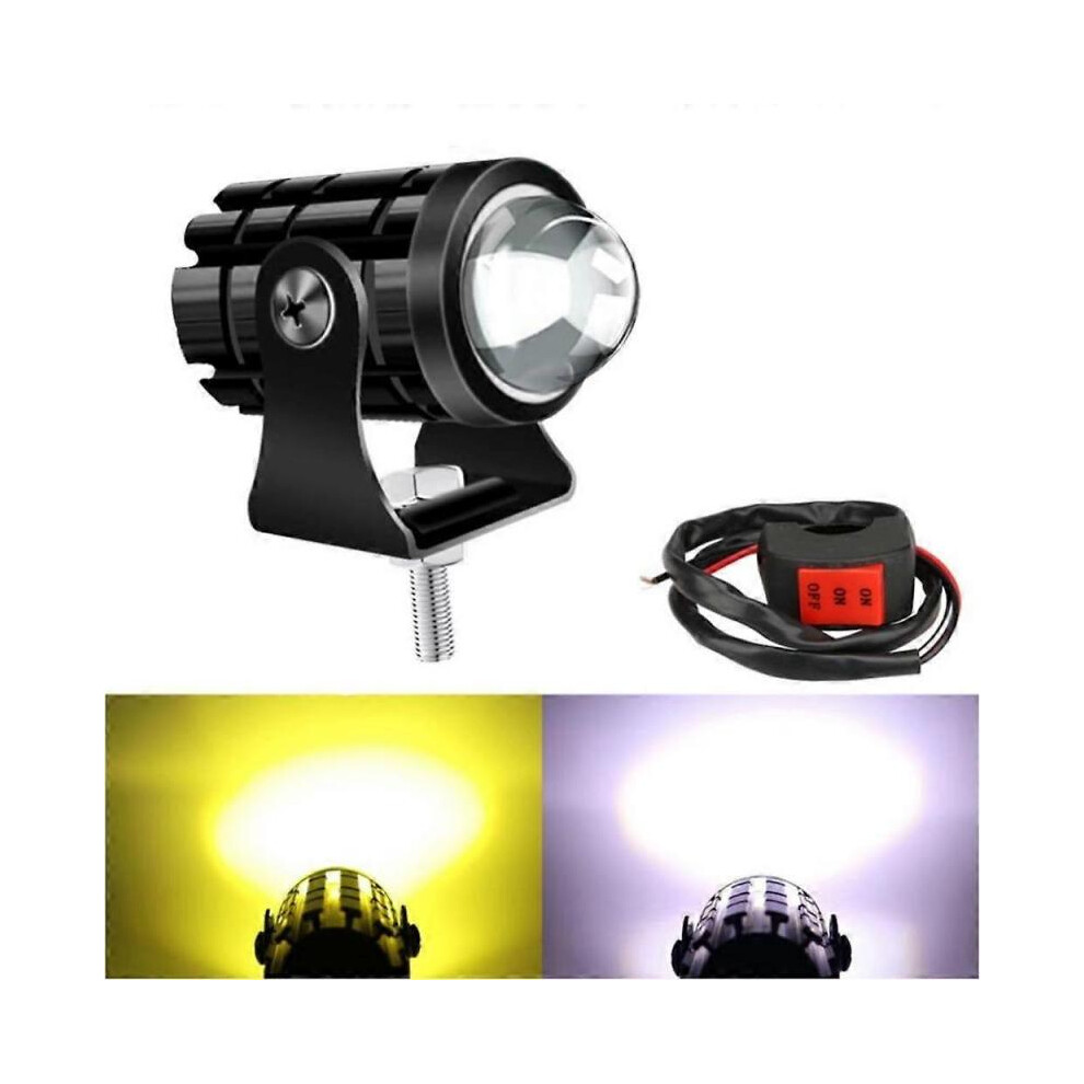 (1 set) Universal Motorcycle Headlight 12V 24V LED Spot Lamp Dual Color ATV Scooter Driving Fog Light Headlamp Moto Scooters Spotlight
