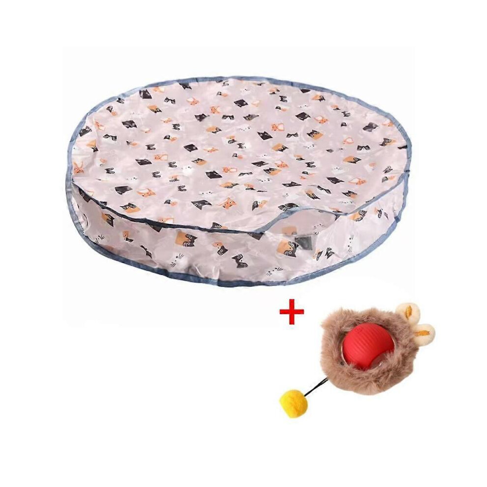 Smart Interactive Cat Toys Ball Fast Rolling in Pouch Hide and Seek Kitten Toy Motion Activated Interactive Cat Toy for Indoor