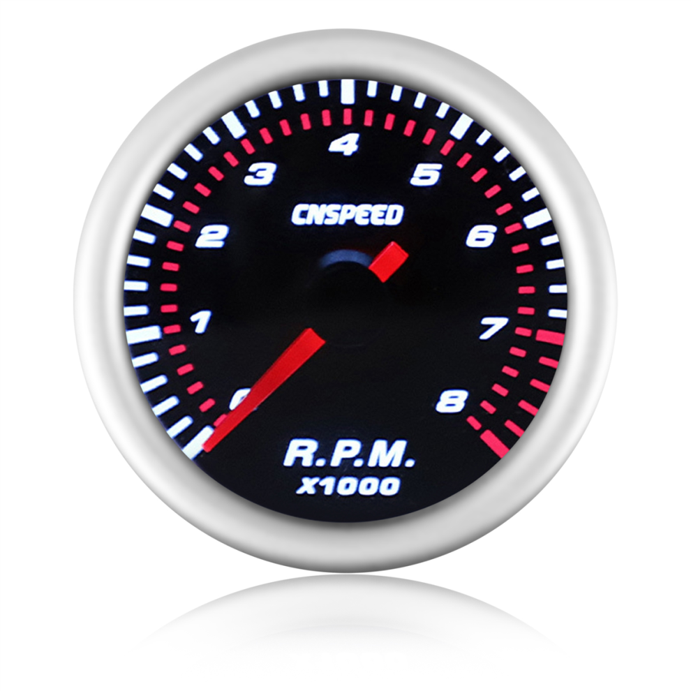 2Inch 52Mm Auto Car Tachometer Tacho Gauge 0-8000 Rpm 12V Universal Motor Led Meter Pointer White 4853769007973