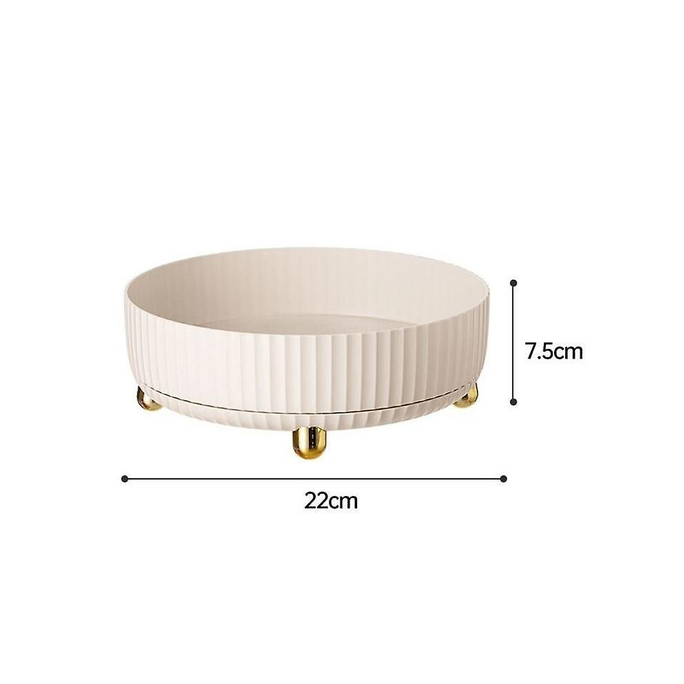 (white) Kitchen Rotatable Seasoning Storage Box Plastic Storage Shelf Home Multifunctional Desktop Storage Rack for Spice Fruit & Cosmetics Organizer