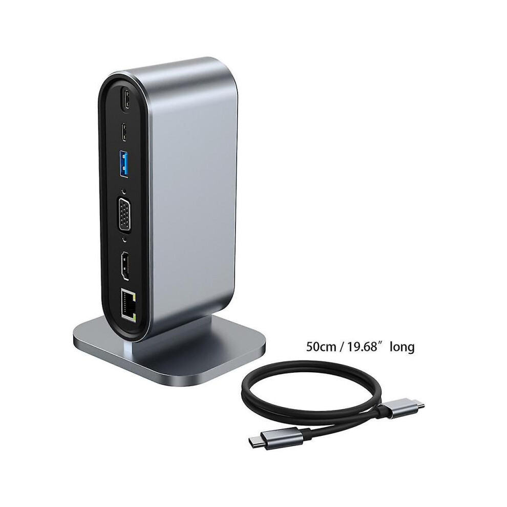 12 In 1 Docking Station USB Type C HUB 4K HDMI-Compatible VGA RJ45 Lan Ethernet SD/TF Card Reader 100W PD Charging USB 3.0 Splitter for PC Laptop