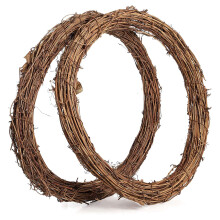 2PCS 14 Inch Grapevine Wreaths Wreath Rattan Garland for DIY Christmas Craft or Wedding Decors
