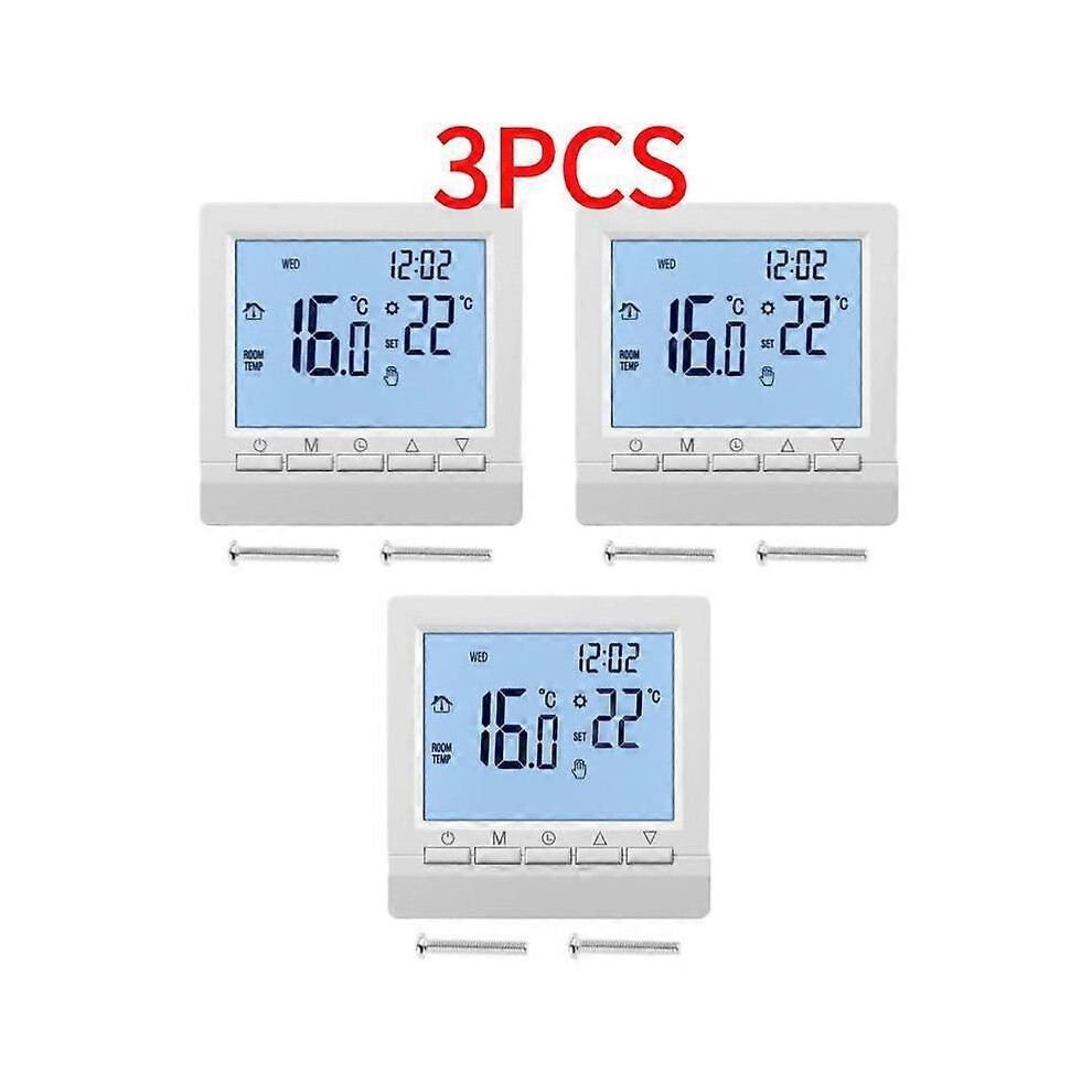 (3PCS) 1-10PCS Programmable Gas Boiler Thermostat Water Heating Temperature Regulator Hand Control LCD Thermostat with Kid Lock Smart Home