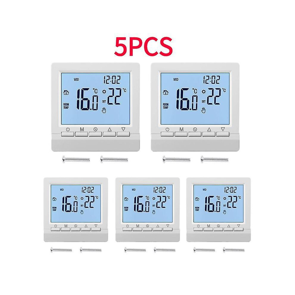 (5PCS) 1-10PCS Programmable Gas Boiler Thermostat Water Heating Temperature Regulator Hand Control LCD Thermostat with Kid Lock Smart Home