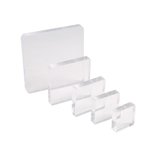 6 Pieces Stamp Blocks Acrylic Clear Stamping Tools with Grid Lines for Scrapbooking Crafts Making 2